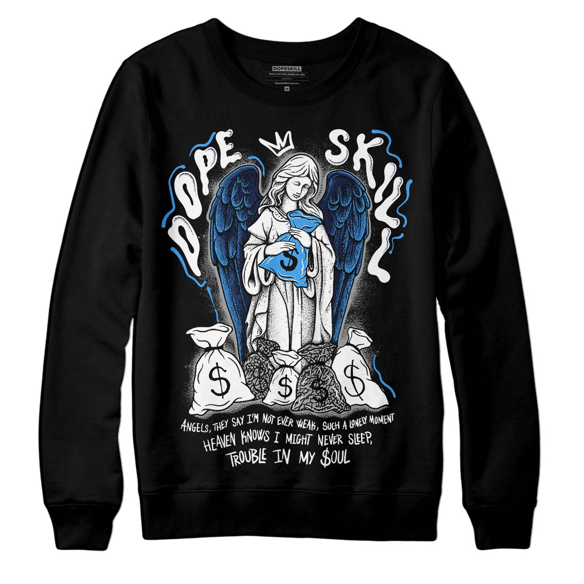 Midnight Navy 3s DopeSkill Sweatshirt Angels Graphic