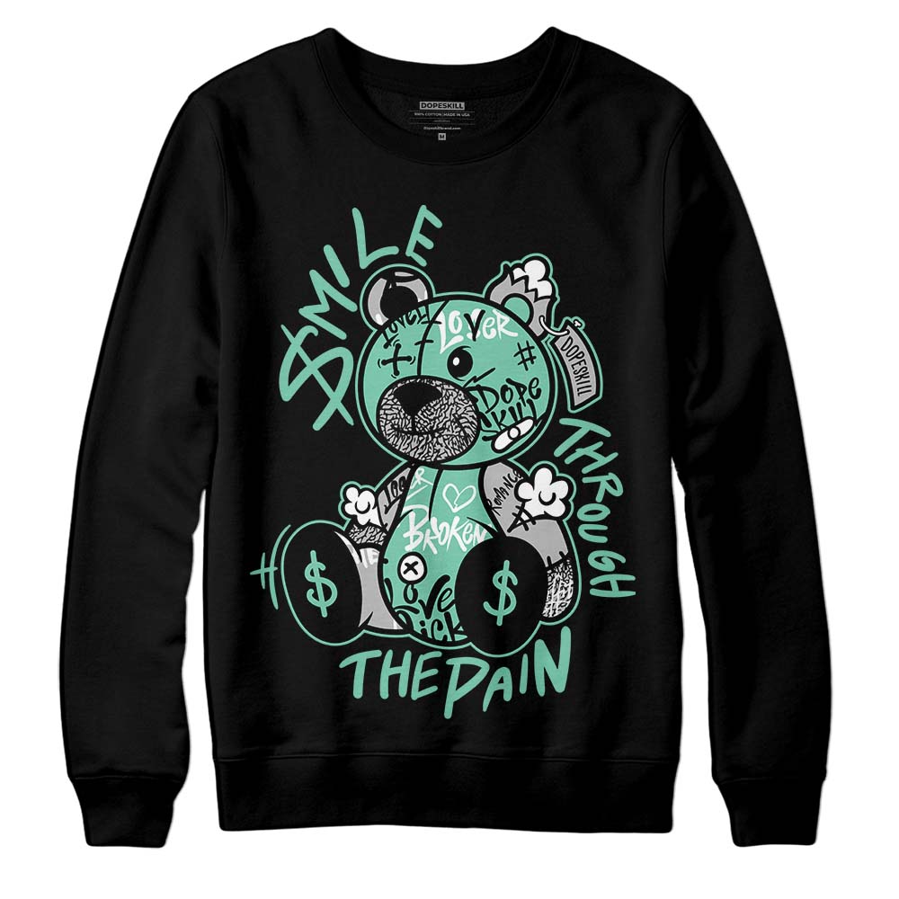 Green Glow 3s DopeSkill Sweatshirt Smile Through The Pain Graphic