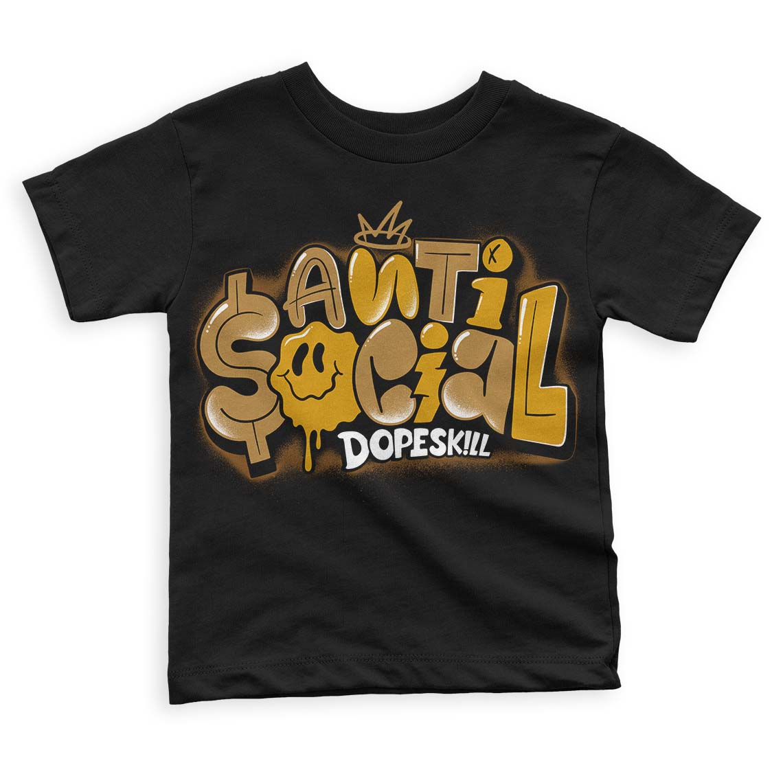 Wheat 13s DopeSkill Toddler Kids T-shirt Anti Social Graphic