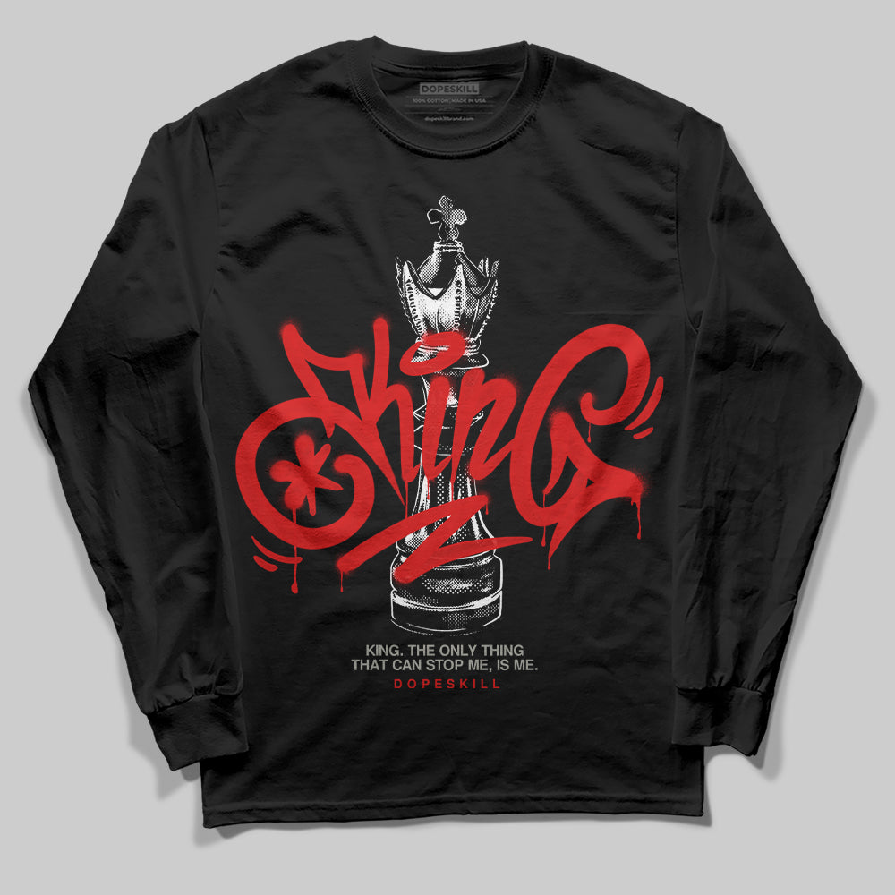 Fire Red 3s DopeSkill Long Sleeve T-Shirt King Chess Graphic
