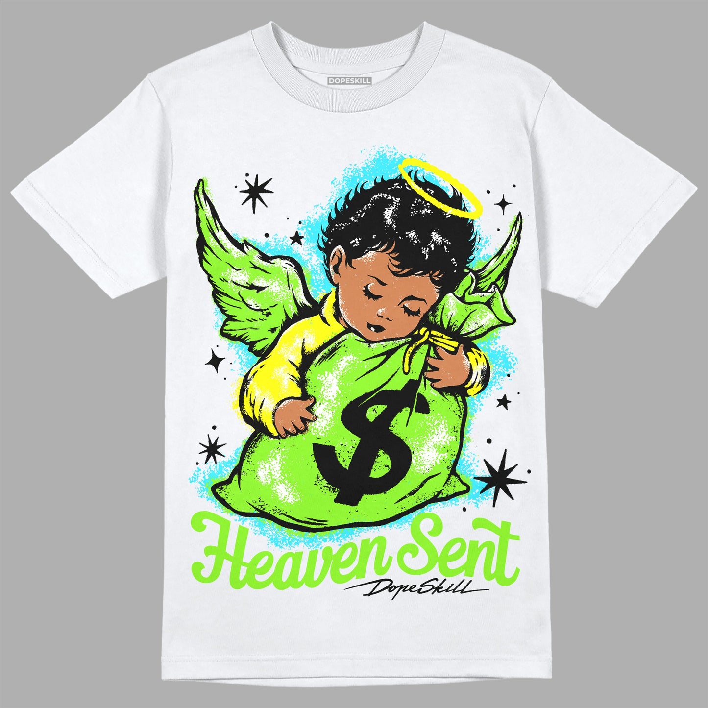 Neon Green Collection DopeSkill T-Shirt Heaven Sent Graphic