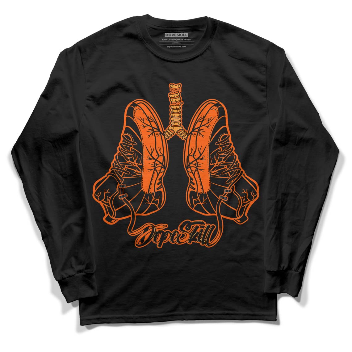 Brilliant Orange 12s DopeSkill Long Sleeve T-Shirt Breathe Graphic