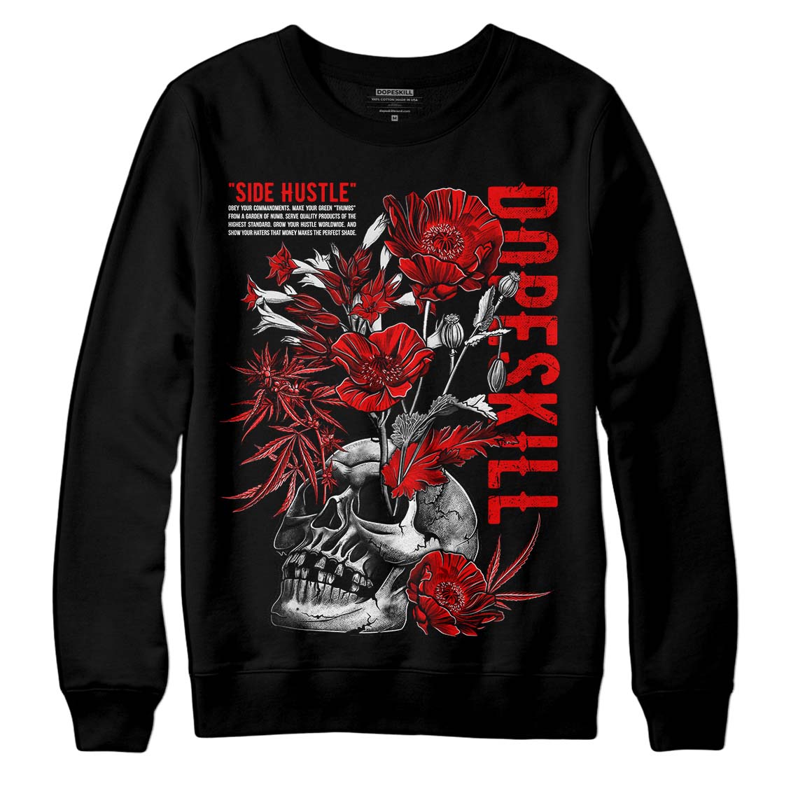 Cherry 12s DopeSkill Sweatshirt Side Hustle Graphic