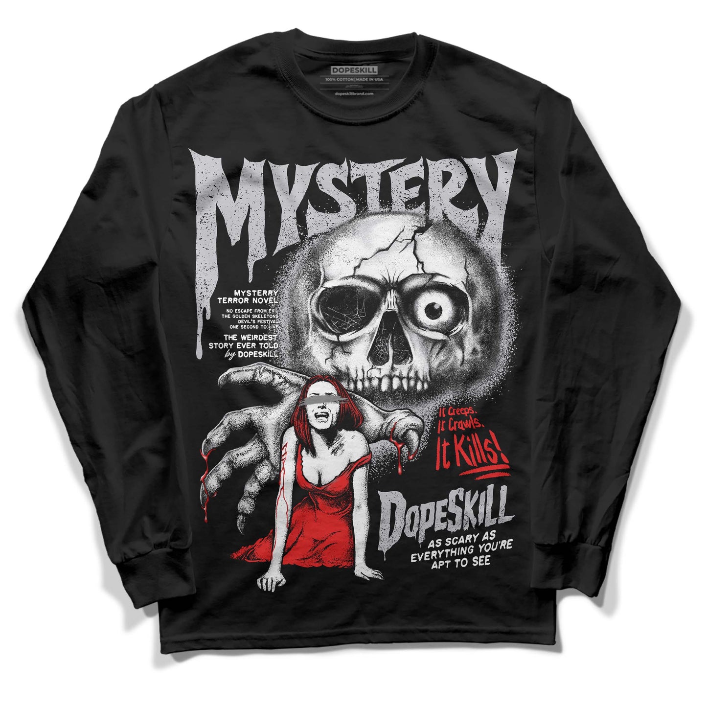 Grey Collection DopeSkill Long Sleeve T-Shirt Mystery Ghostly Grasp Graphic
