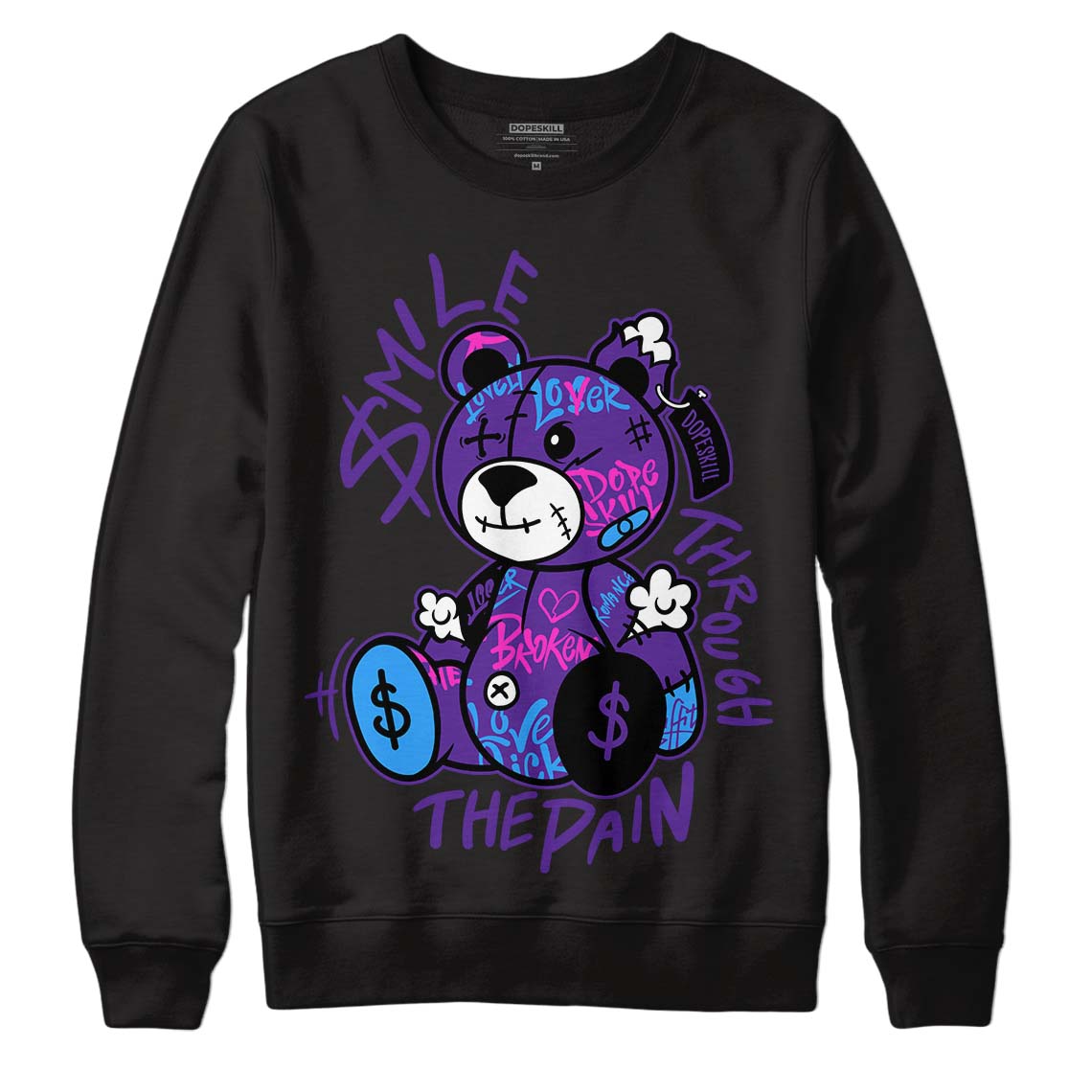 PURPLE Collection DopeSkill Sweatshirt Smile Through The Pain Graphic