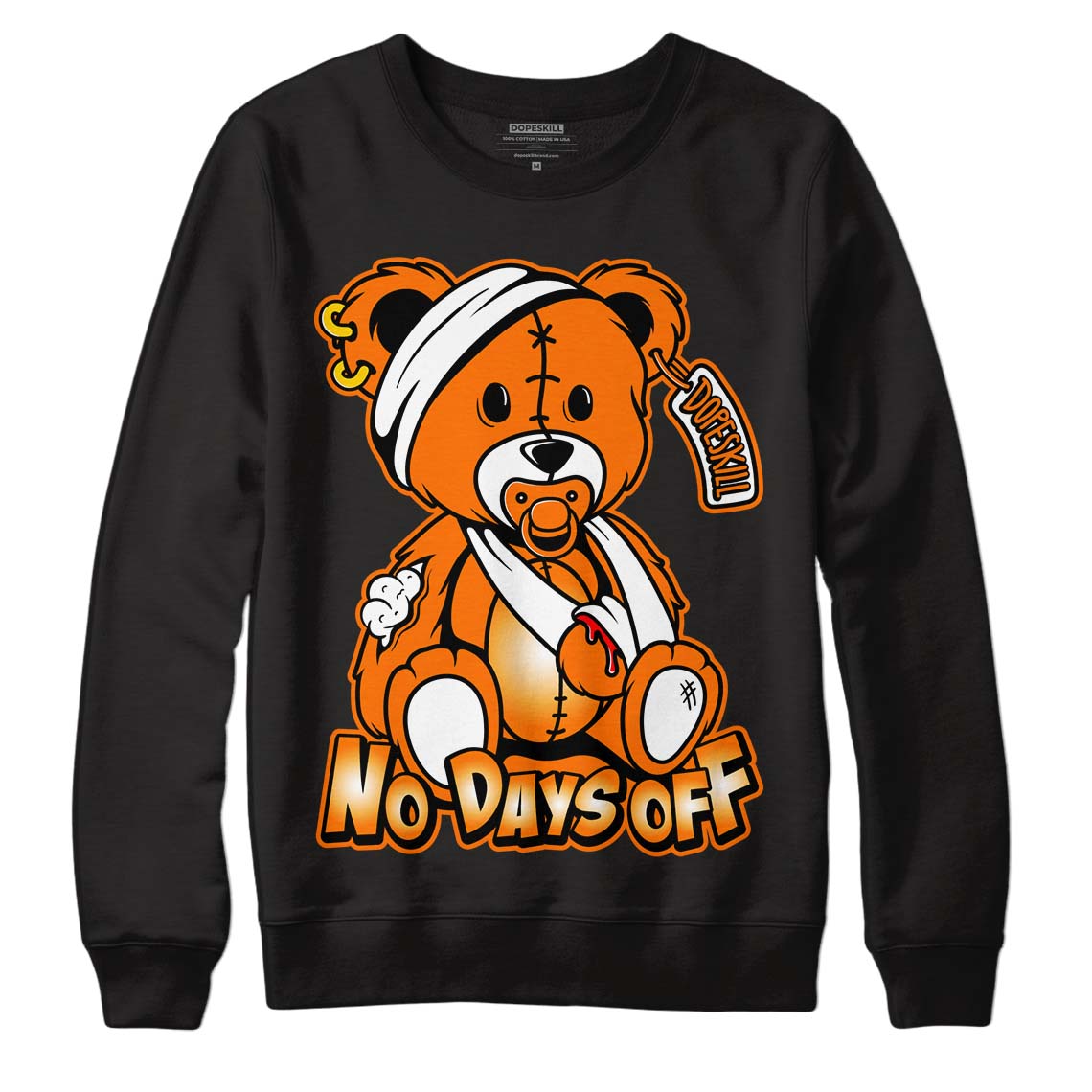 Dunk Low Magma Orange DopeSkill Sweatshirt Hurt Bear Graphic