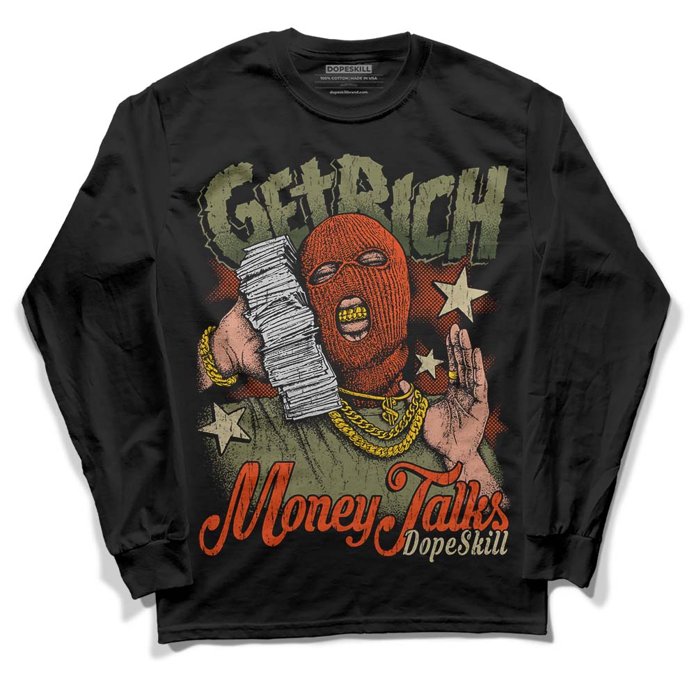 Olive Collection DopeSkill Long Sleeve T-Shirt Get Rich Graphic
