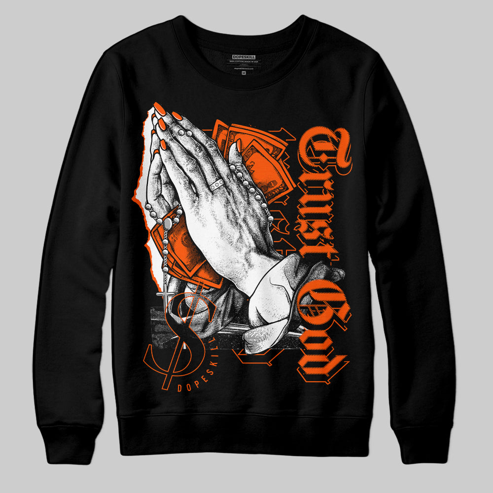 Orange Milk DopeSkill Sweatshirt Trust God Graphic