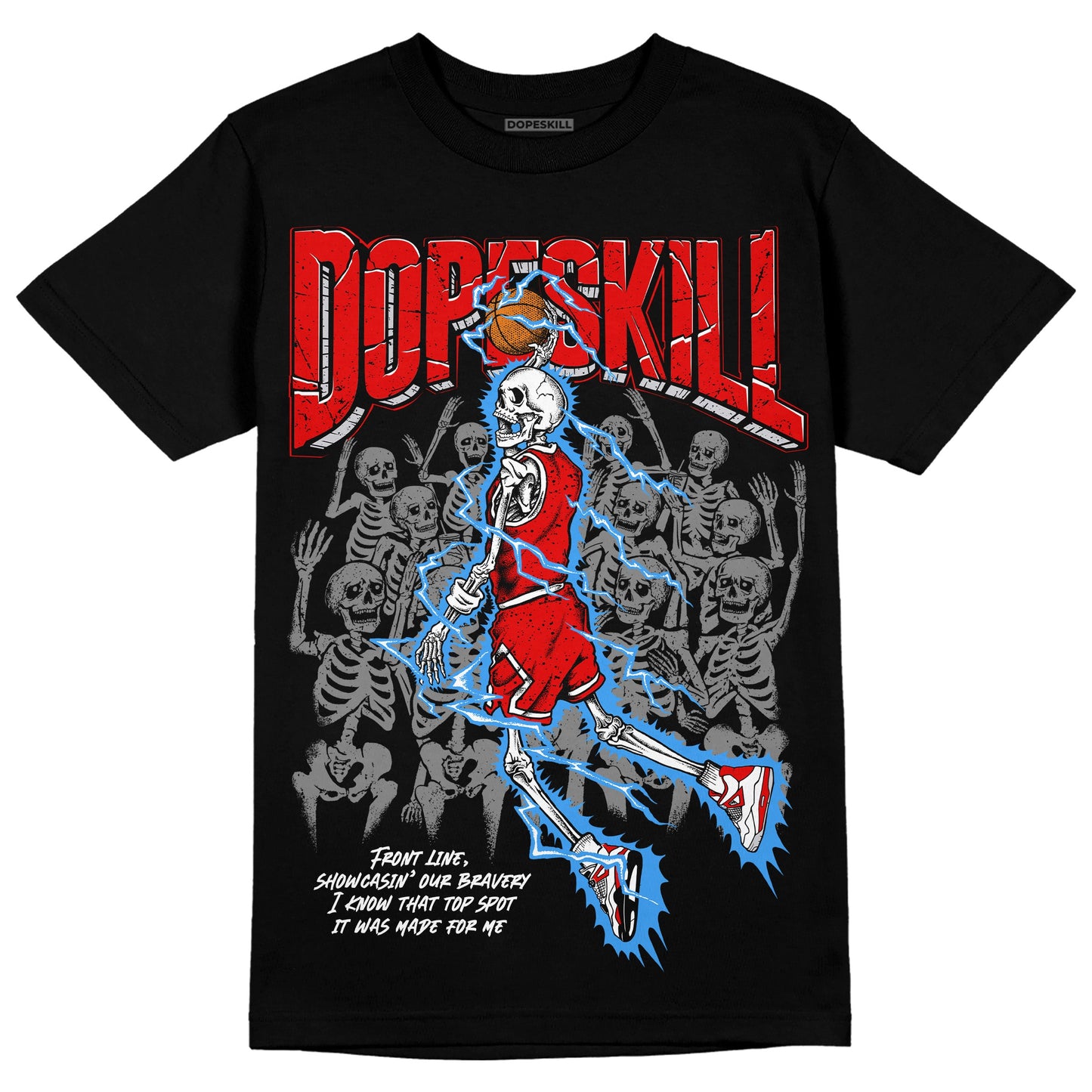 Red Cement 4S DopeSkill T-Shirt Thunder Dunk Graphic