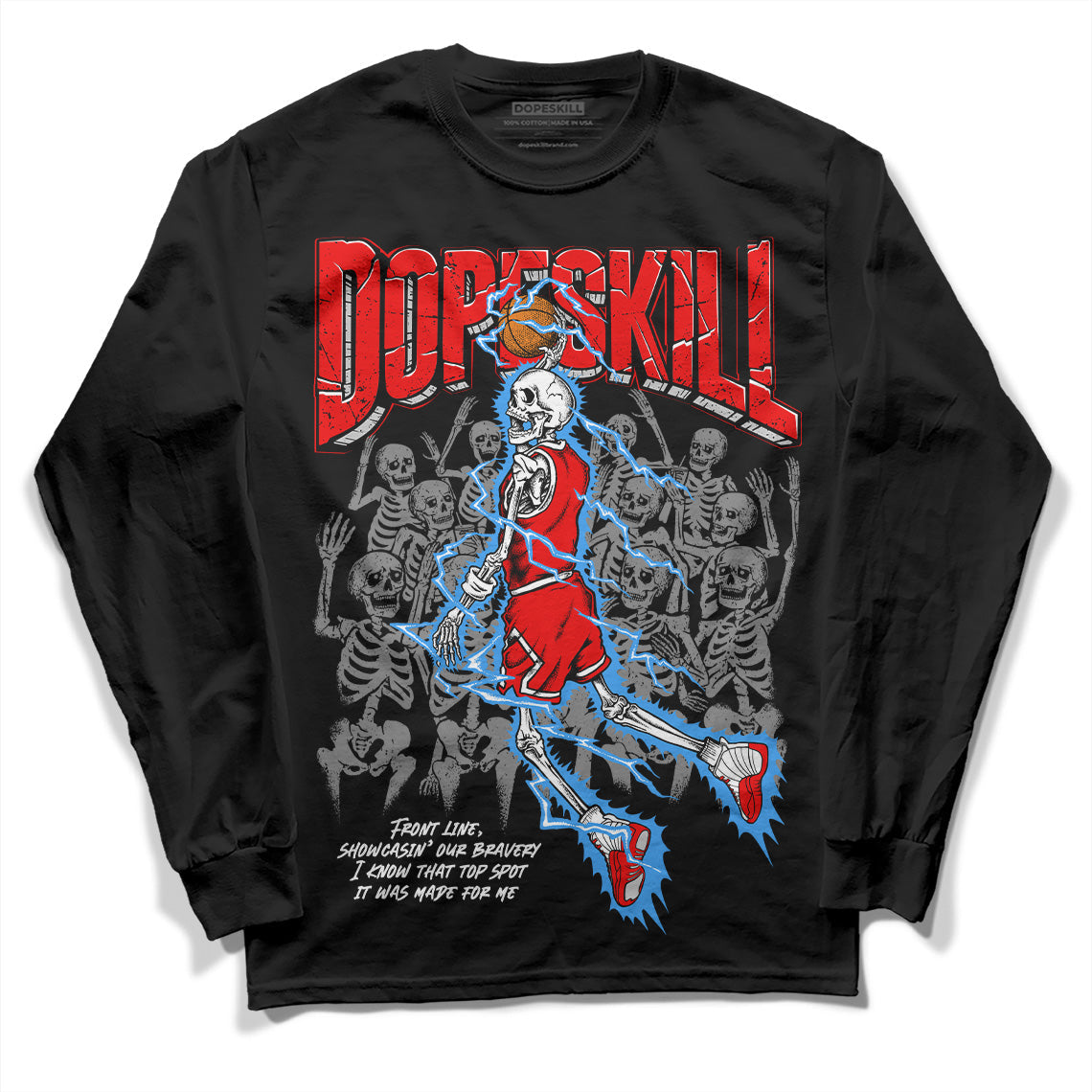 Cherry 12s DopeSkill Long Sleeve T-Shirt Thunder Dunk Graphic