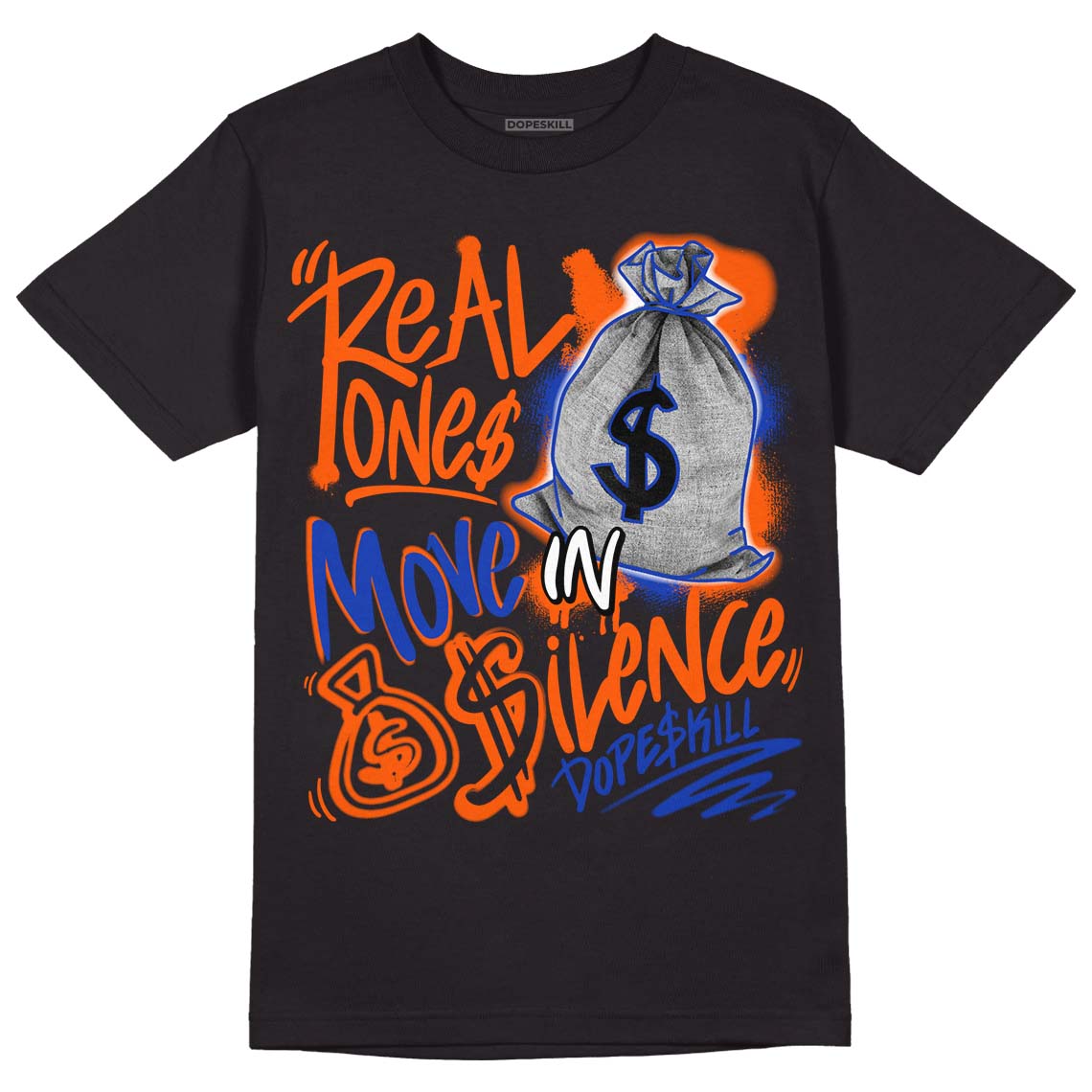 Dunk Low Futura Orange Blaze DopeSkill T-Shirt Real Ones Move In Silence Graphic