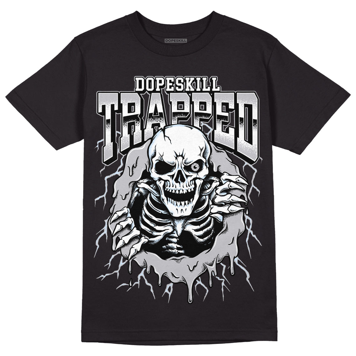 Cement Grey 11s DopeSkill T-Shirt Trapped Halloween Graphic