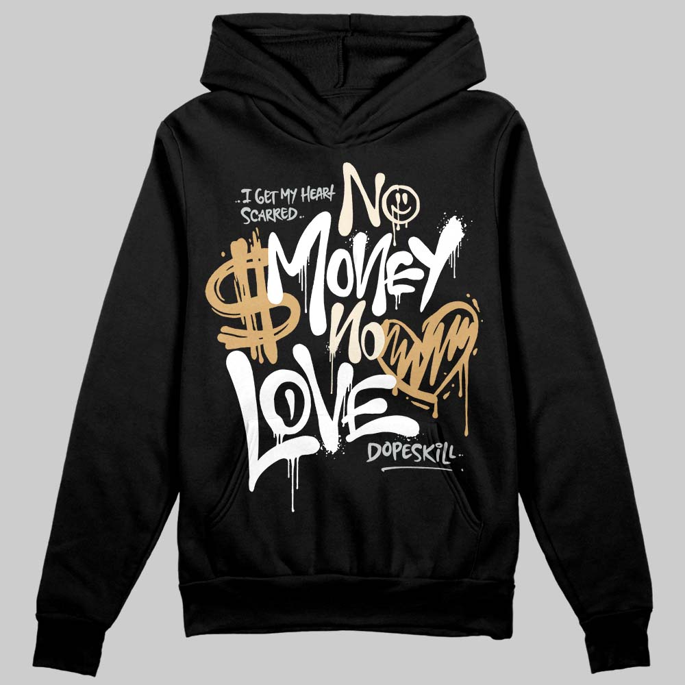Reverse Metallic 5s DopeSkill Hoodie Sweatshirt No Money No Love Typo Graphic