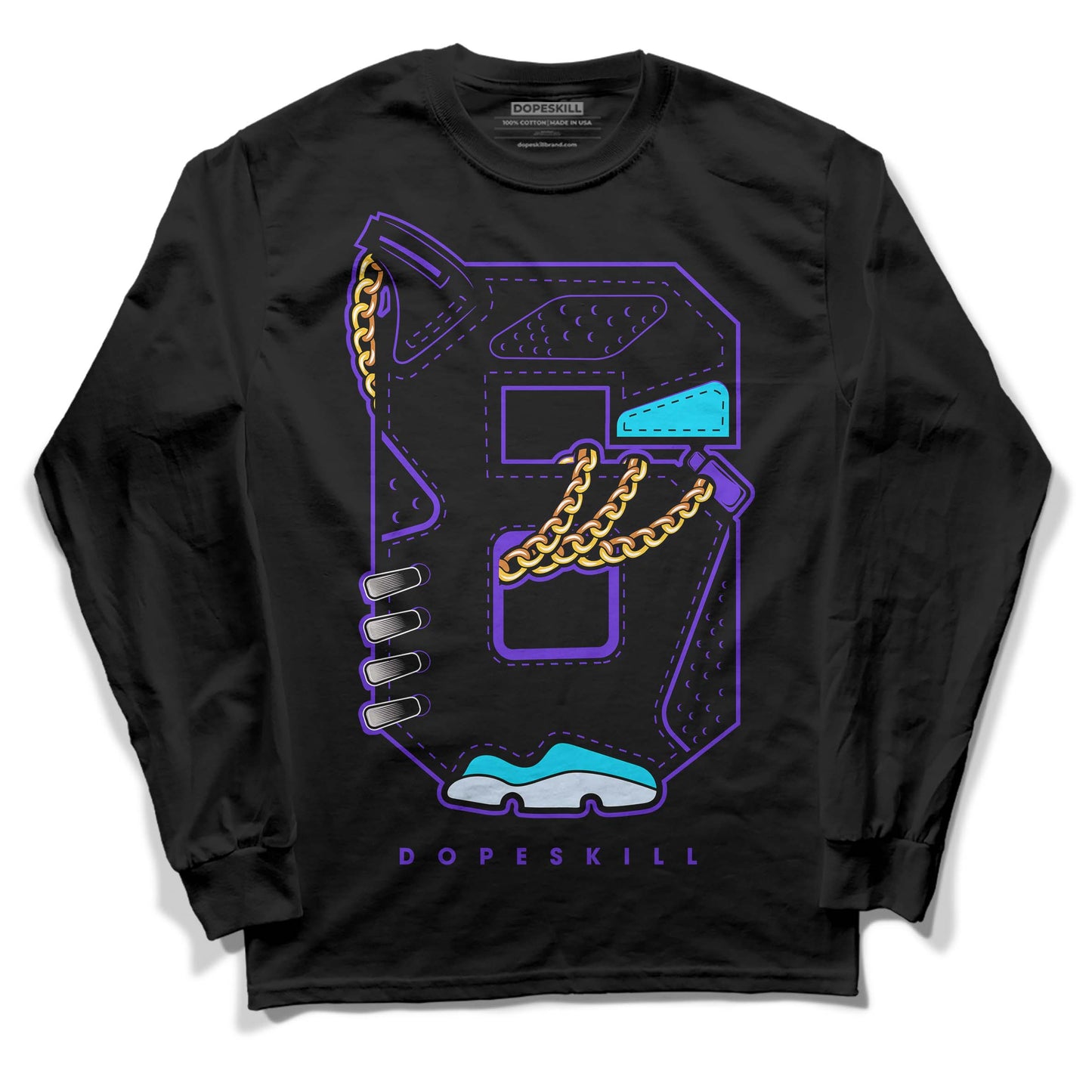 Aqua 6s DopeSkill Long Sleeve T-Shirt No.6 Graphic
