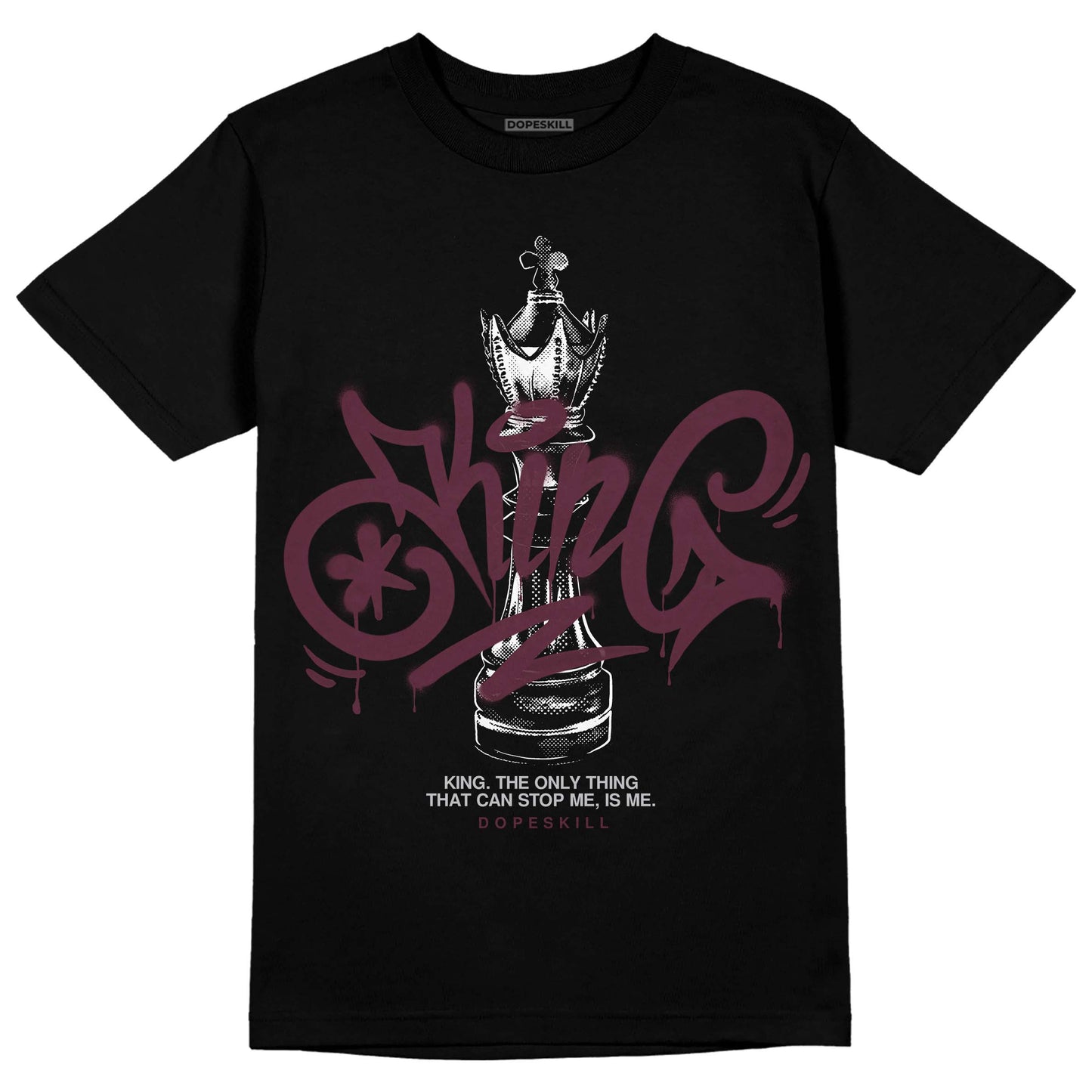 Burgundy 5s DopeSkill T-Shirt King Chess Graphic