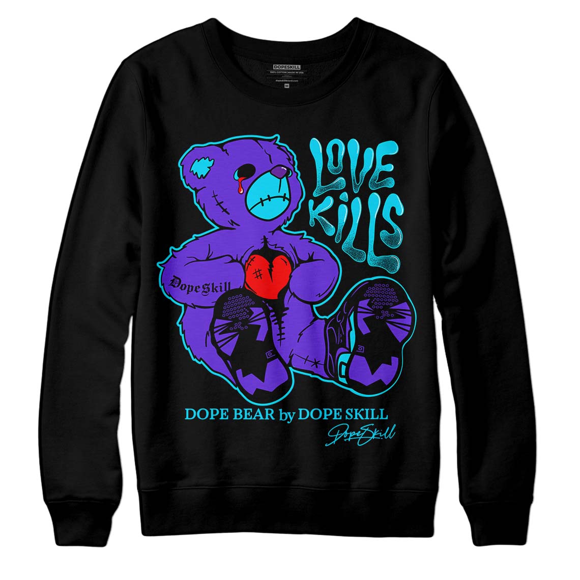 Aqua 6s DopeSkill Sweatshirt Love Kills Graphic