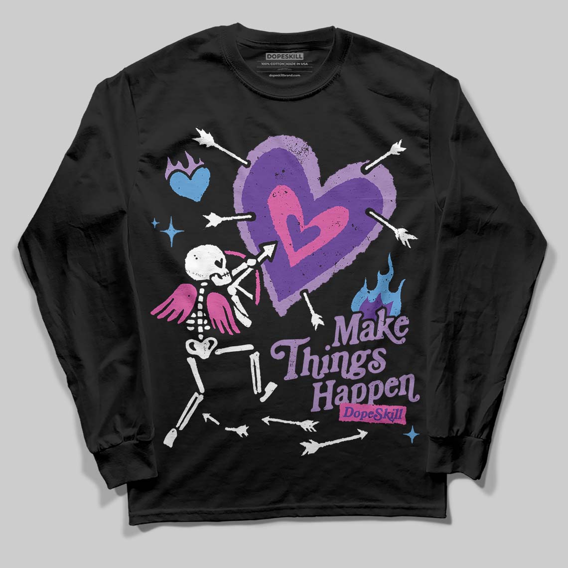 PURPLE Collection DopeSkill Long Sleeve T-Shirt Make Things Happen Graphic