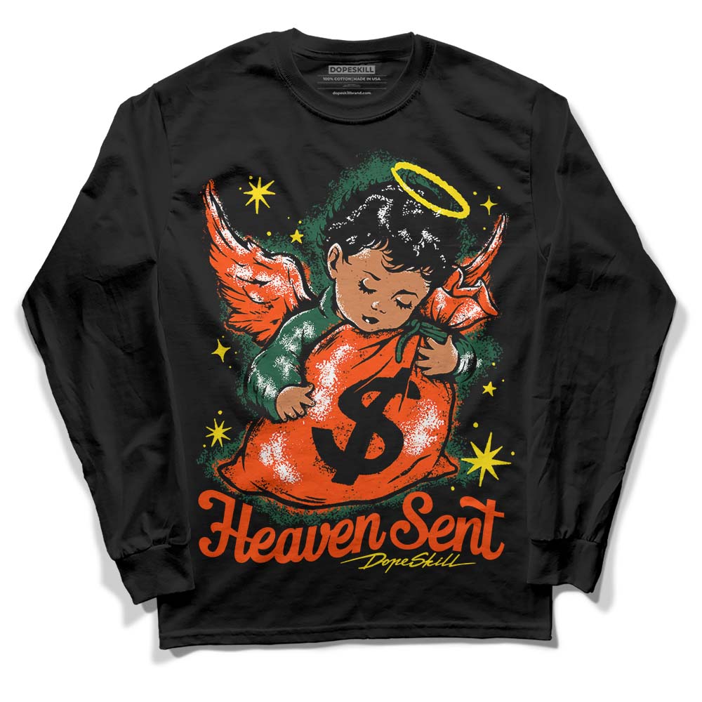 Dunk Team Dark Green Orange DopeSkill Long Sleeve T-Shirt Heaven Sent Graphic