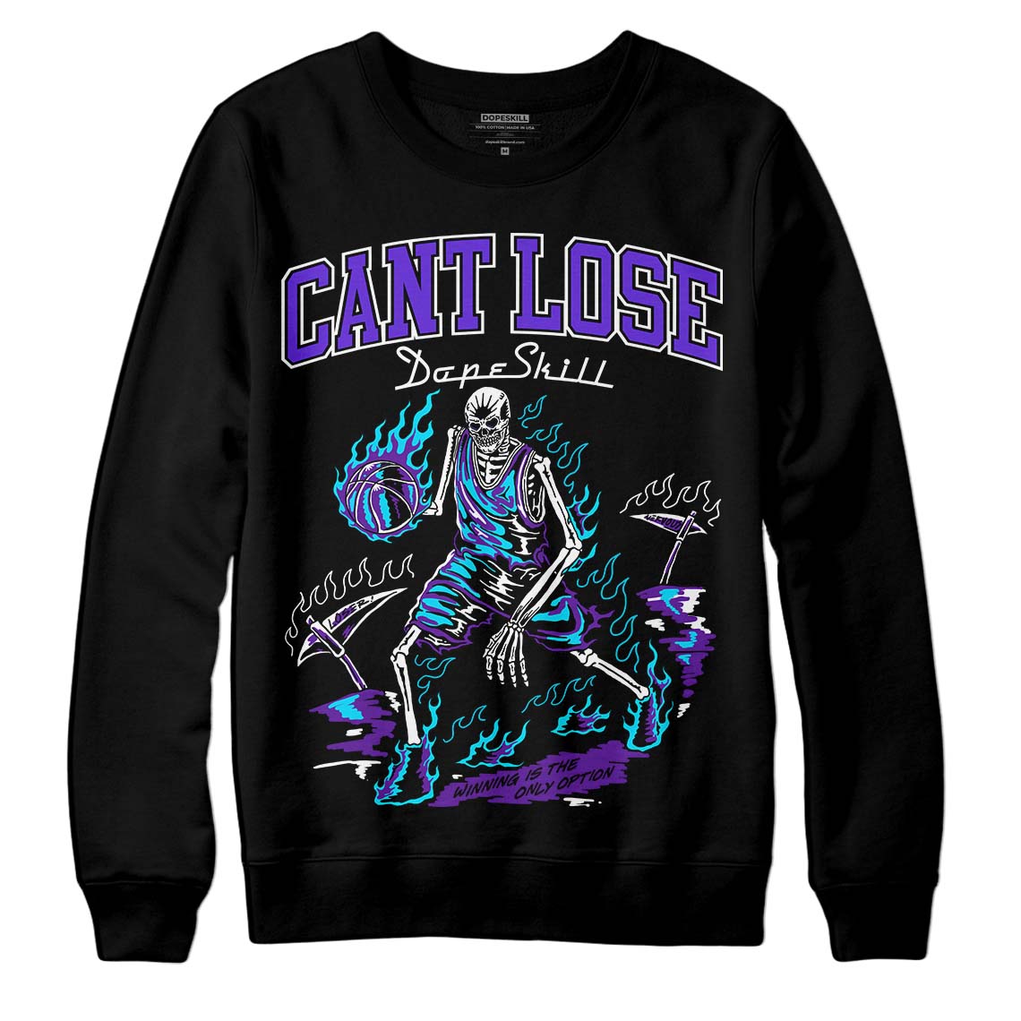 Aqua 6s DopeSkill Sweatshirt Cant Lose Graphic