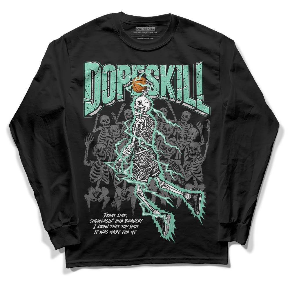 Green Glow 3s DopeSkill Long Sleeve T-Shirt Thunder Dunk Graphic