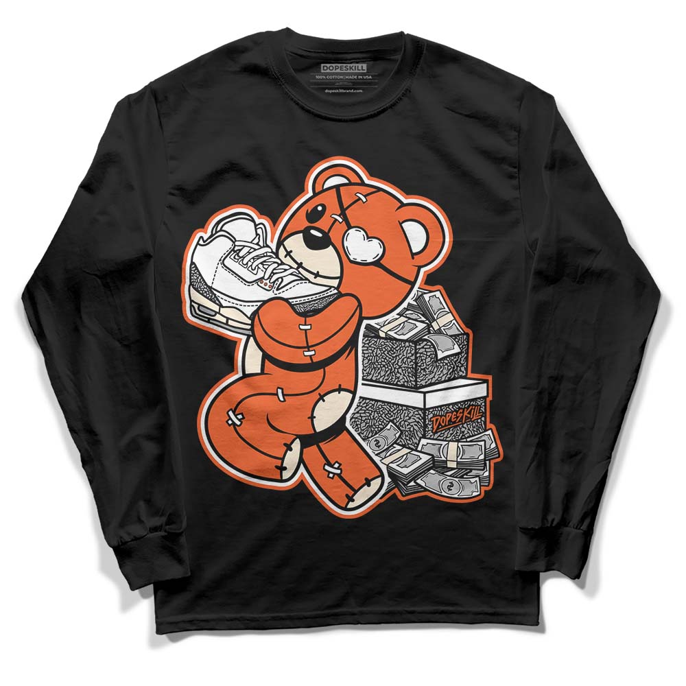 Georgia Peach 3s DopeSkill Long Sleeve T-Shirt Bear Steals Sneaker Graphic