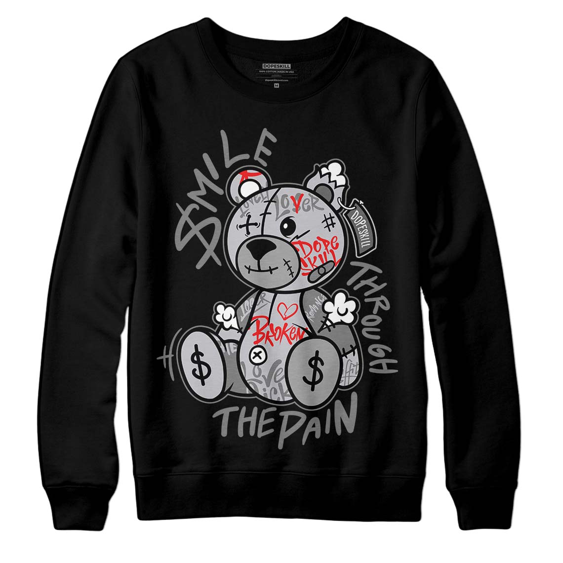 Grey Collection DopeSkill Sweatshirt Smile Through The Pain Graphic