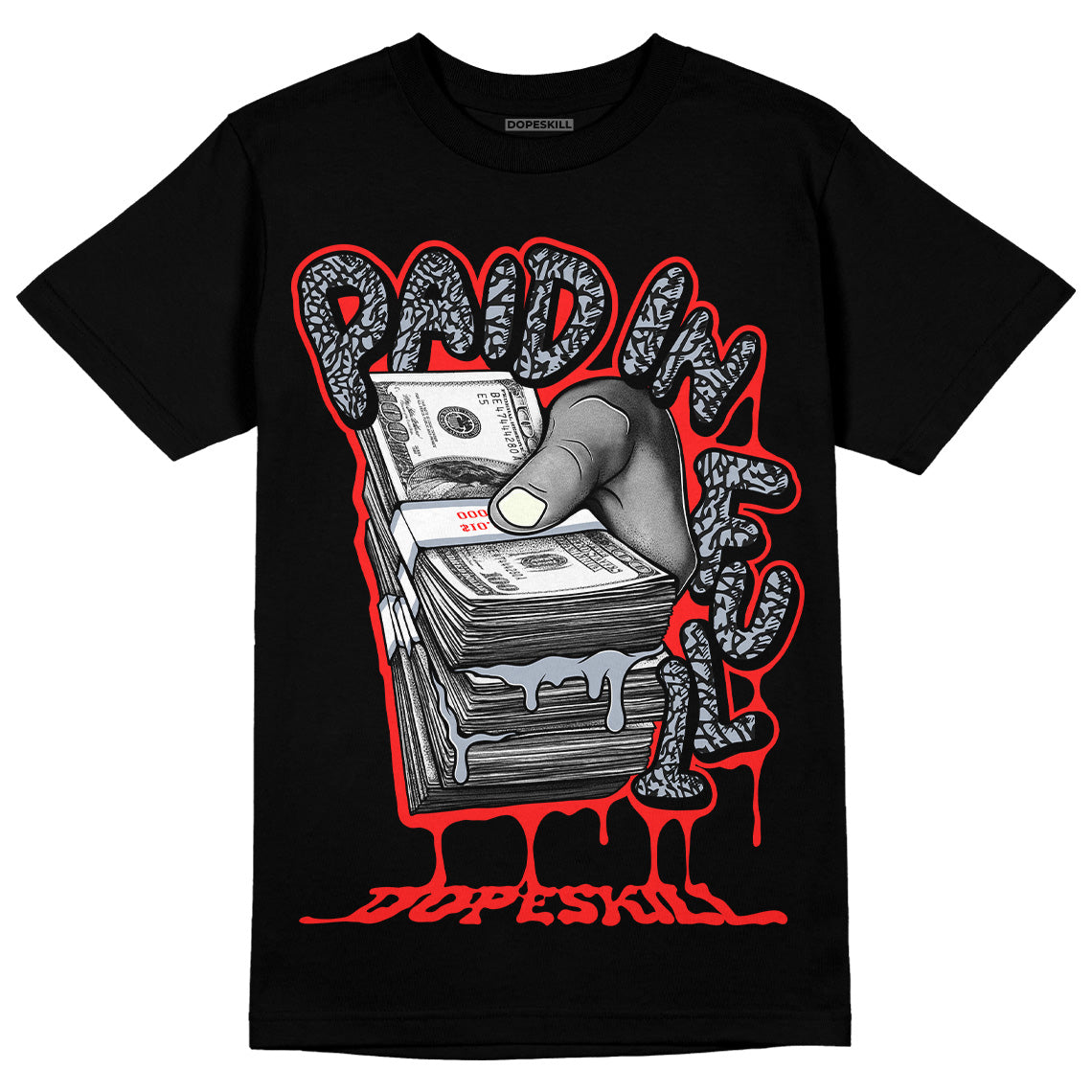 White Cement Reimagined 3s DopeSkill T-Shirt Paid In Full Graphic