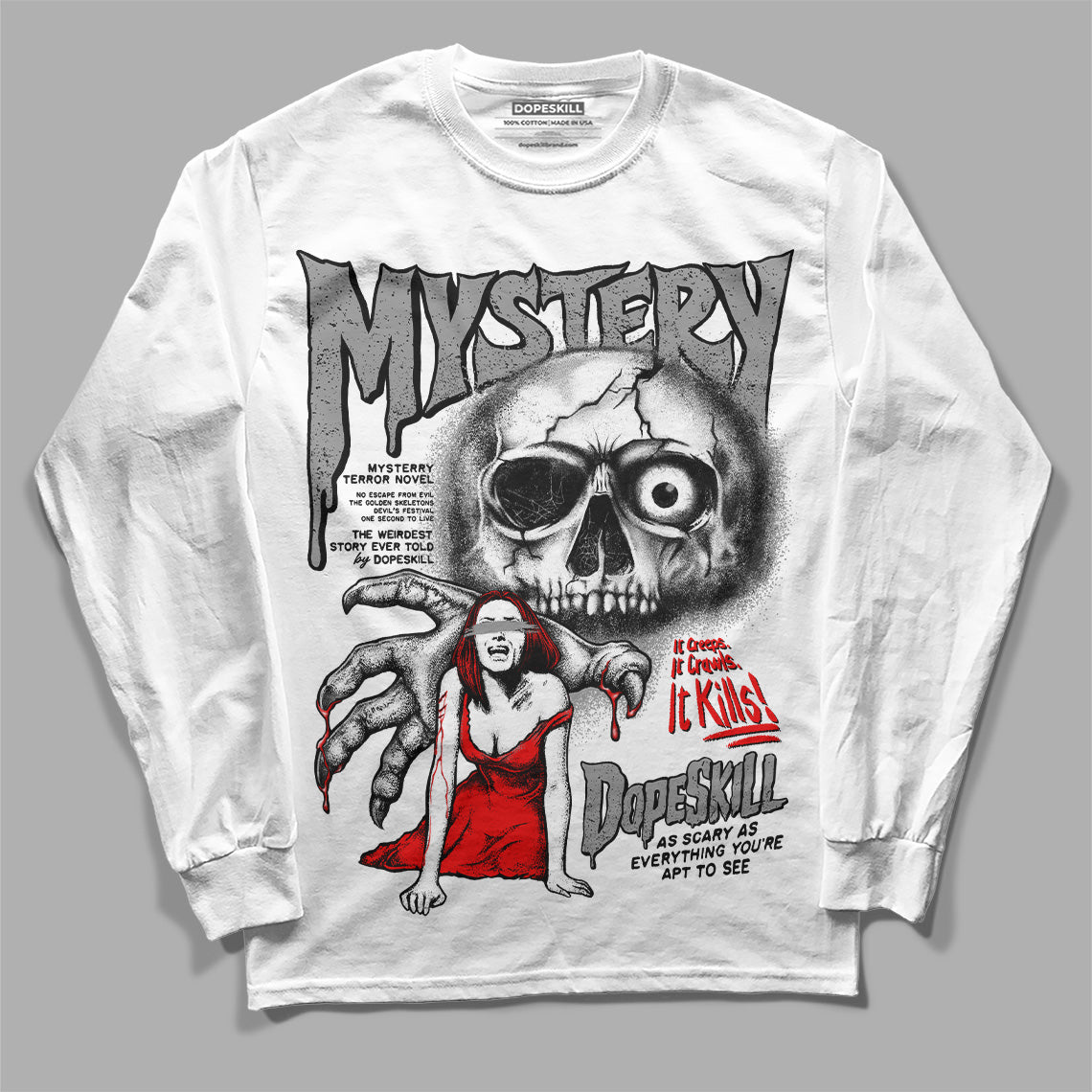 Dunk Panda White Black DopeSkill Long Sleeve T-Shirt Mystery Ghostly Grasp Graphic