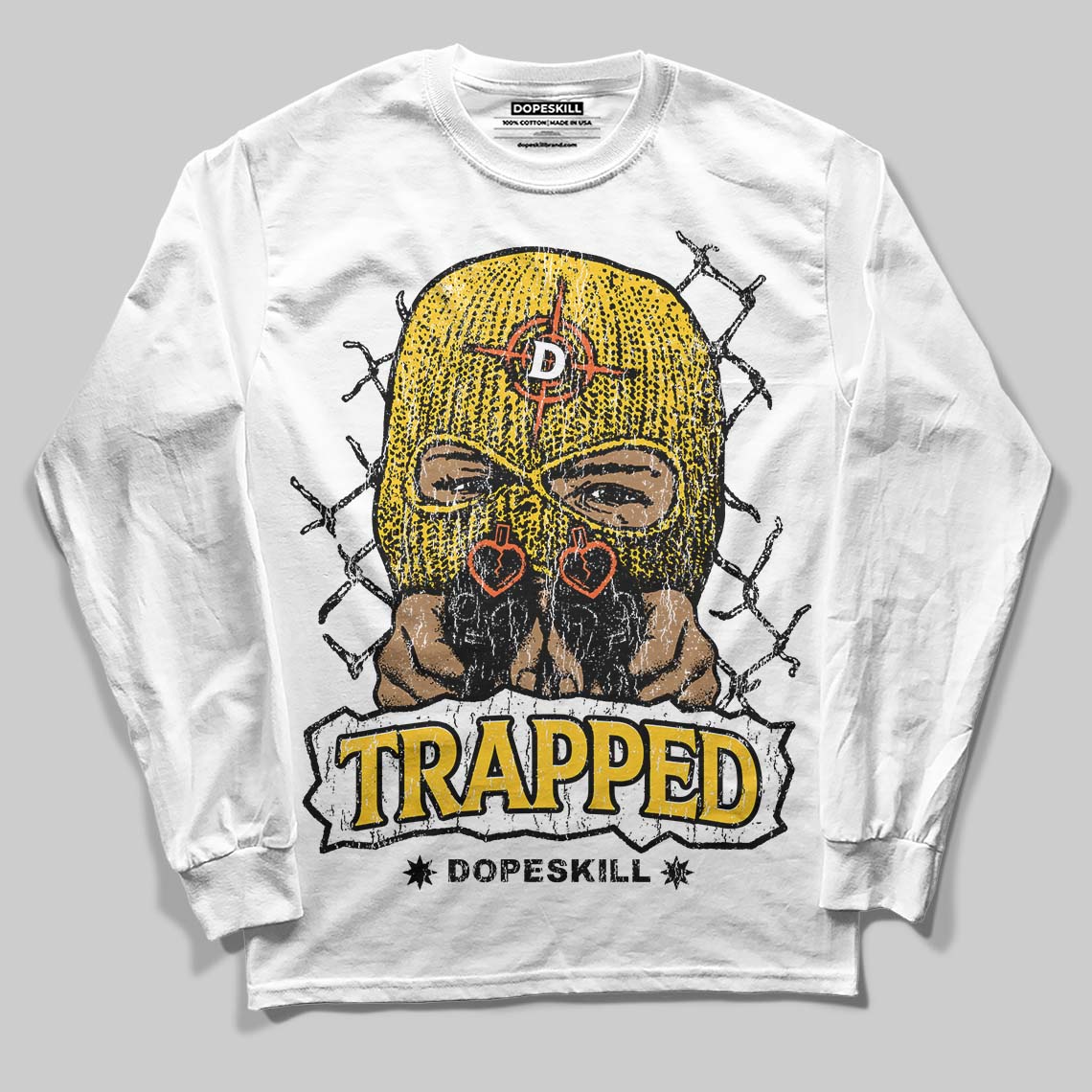 Yellow Collection DopeSkill Long Sleeve T-Shirt New Trapped Graphic