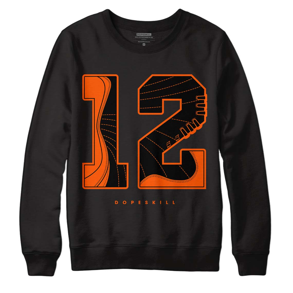 Brilliant Orange 12s DopeSkill Sweatshirt No.12 Graphic