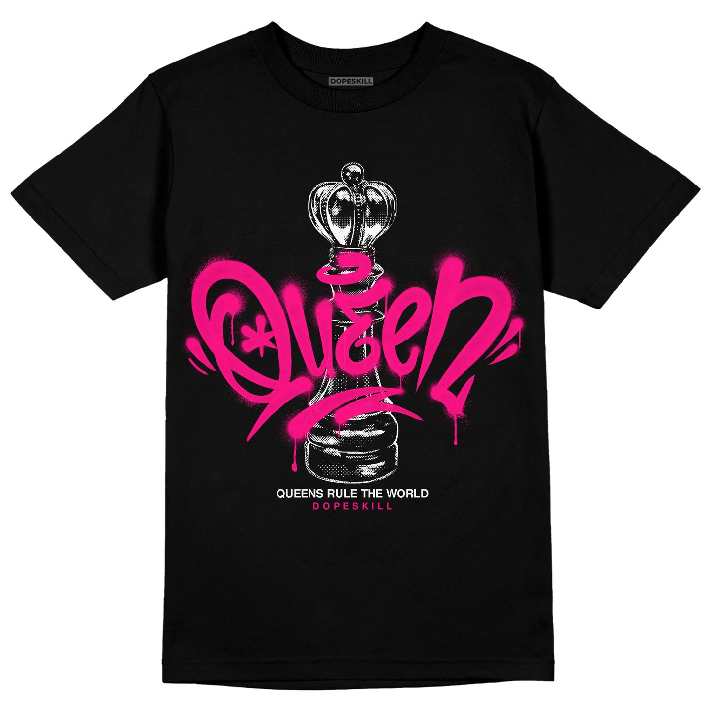 Fierce Pink 1s DopeSkill T-Shirt Queen Chess Graphic