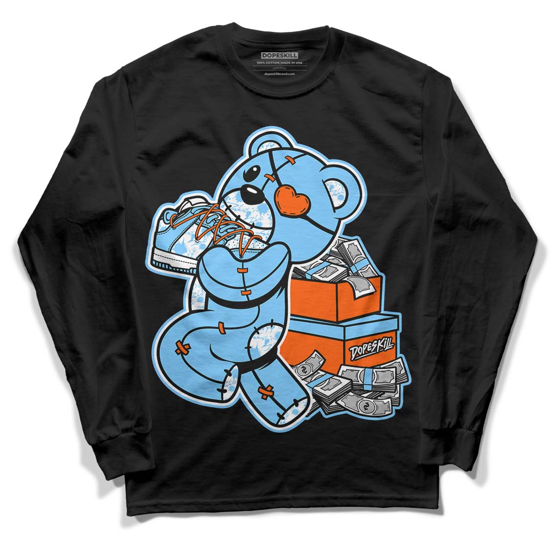 Dunk Low Futura University Blue DopeSkill Long Sleeve T-Shirt Bear Steals Sneaker Graphic