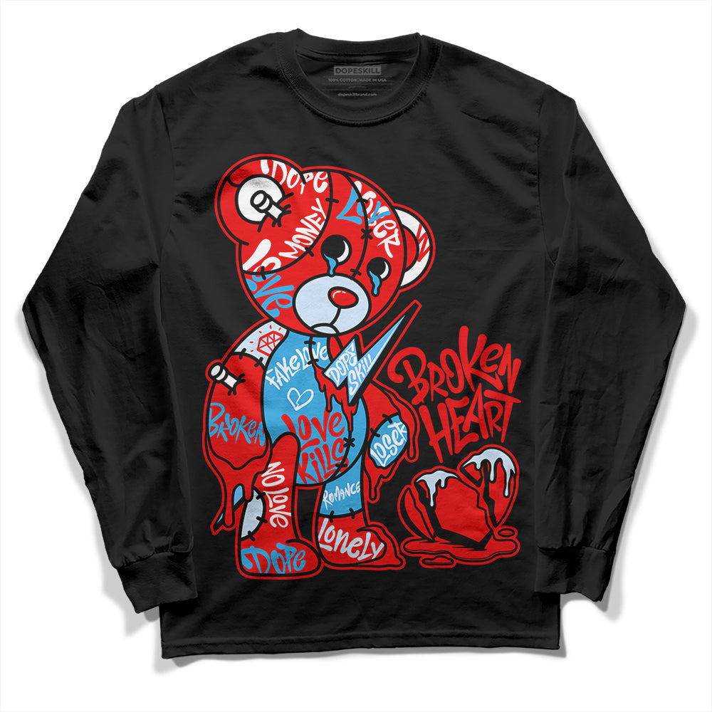 Cherry 11s DopeSkill Long Sleeve T-Shirt Broken Heart Graphic