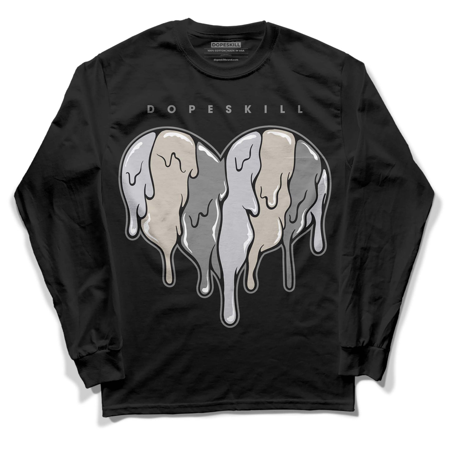 Grey Collection DopeSkill Long Sleeve T-Shirt Slime Drip Heart Graphic
