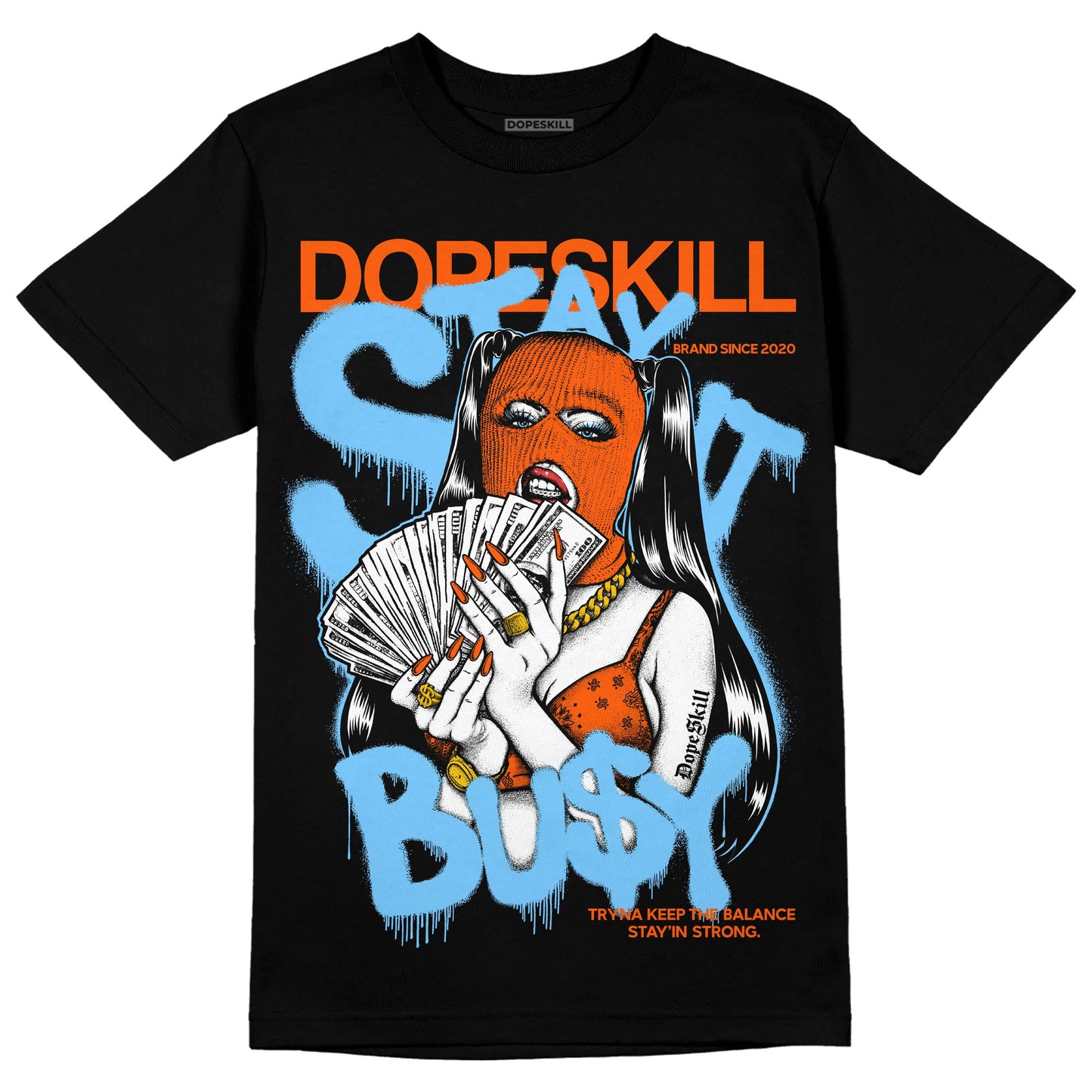 Dunk Low Futura University Blue DopeSkill T-Shirt Stay It Busy Graphic