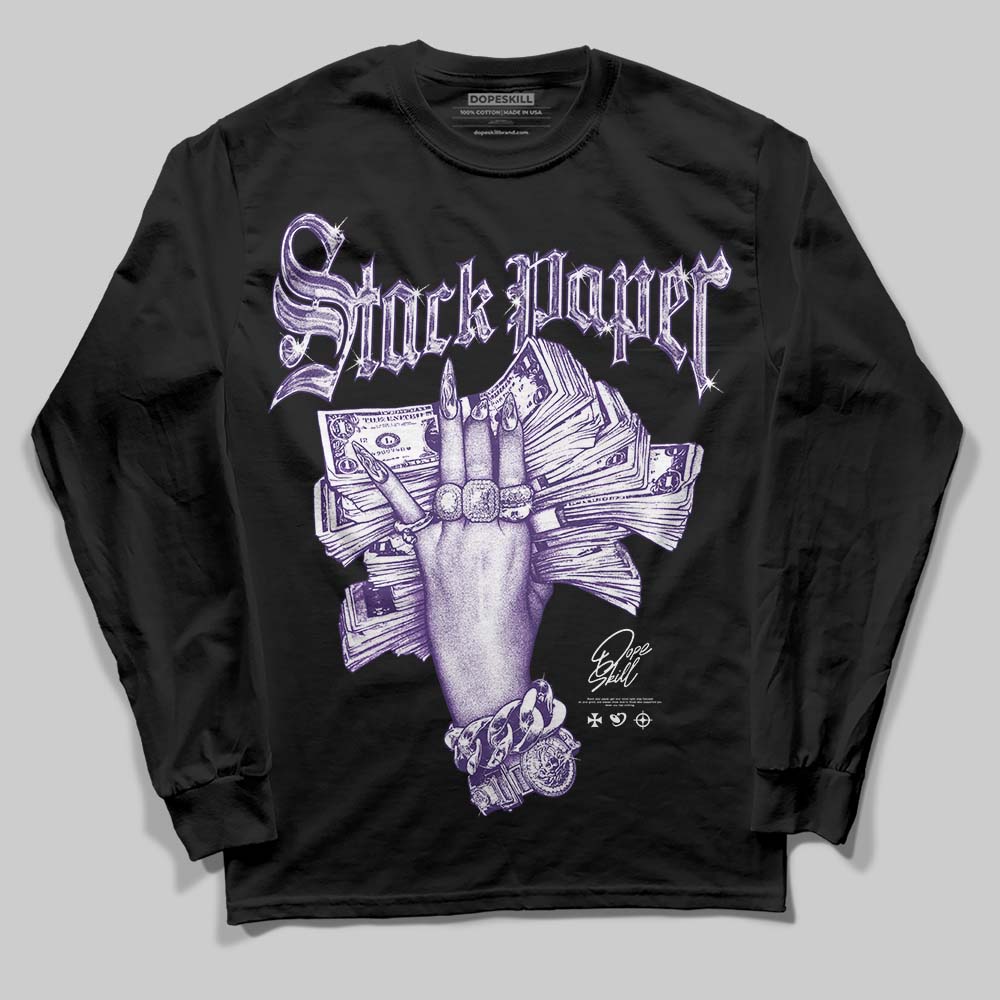 PURPLE Collection DopeSkill Long Sleeve T-Shirt Stack Paper Graphic