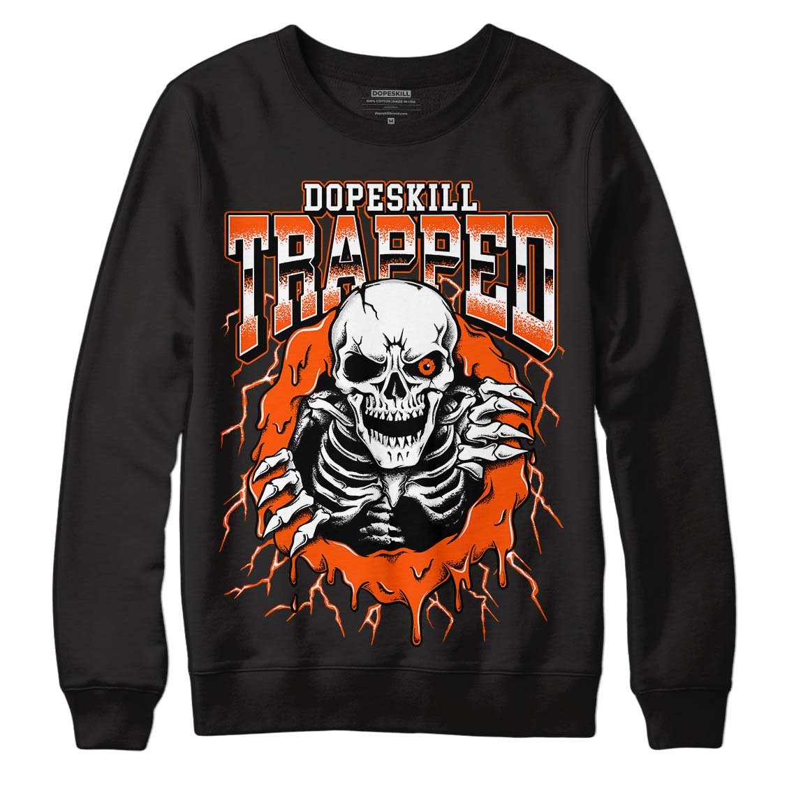 Orange Milk DopeSkill Sweatshirt Trapped Halloween Graphic