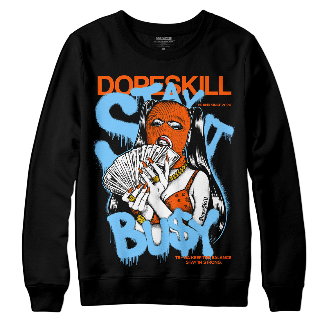 Dunk Low Futura University Blue DopeSkill Sweatshirt Stay It Busy Graphic