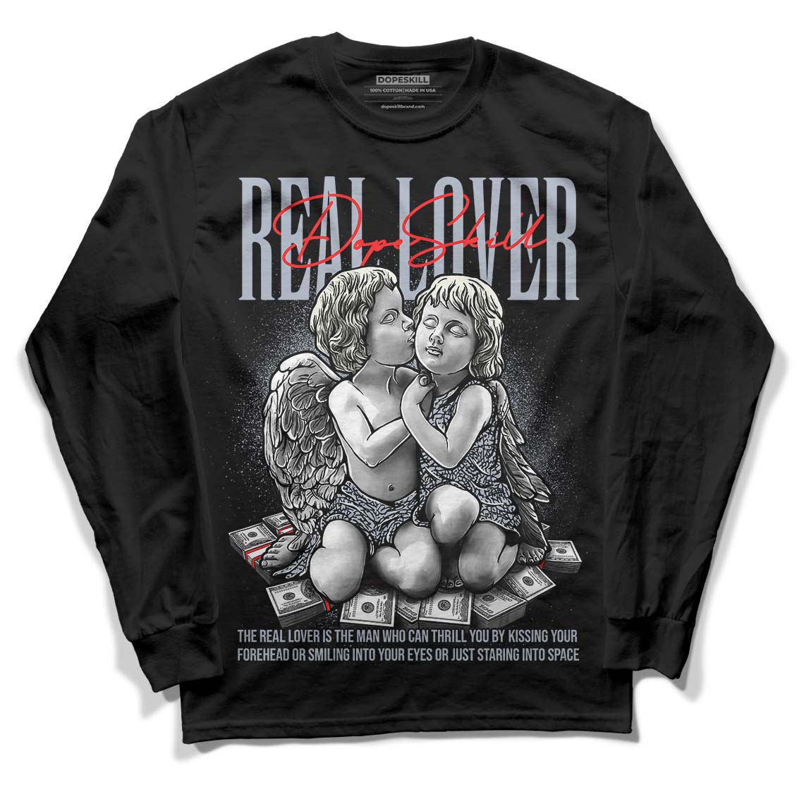 White Cement Reimagined 3s DopeSkill Long Sleeve T-Shirt Real Lover Graphic