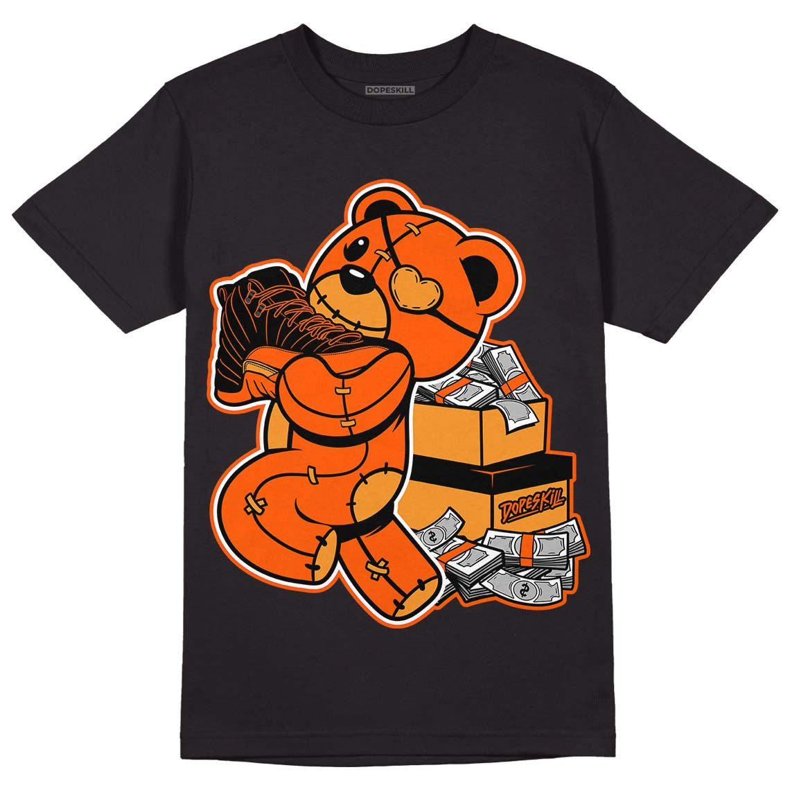 Brilliant Orange 12s DopeSkill T-Shirt Bear Steals Sneaker Graphic