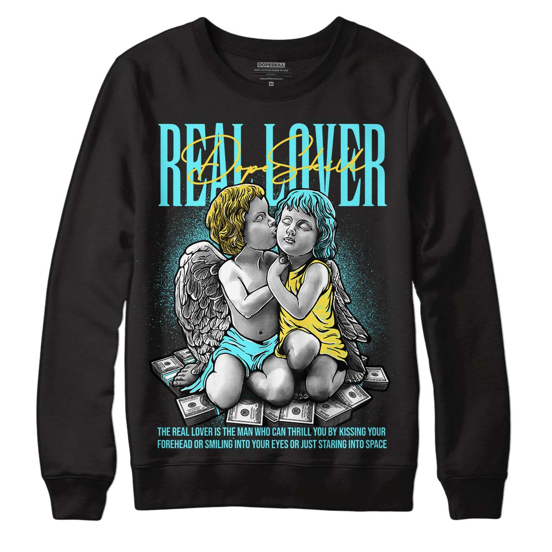 Aqua 5s DopeSkill Sweatshirt Real Lover Graphic