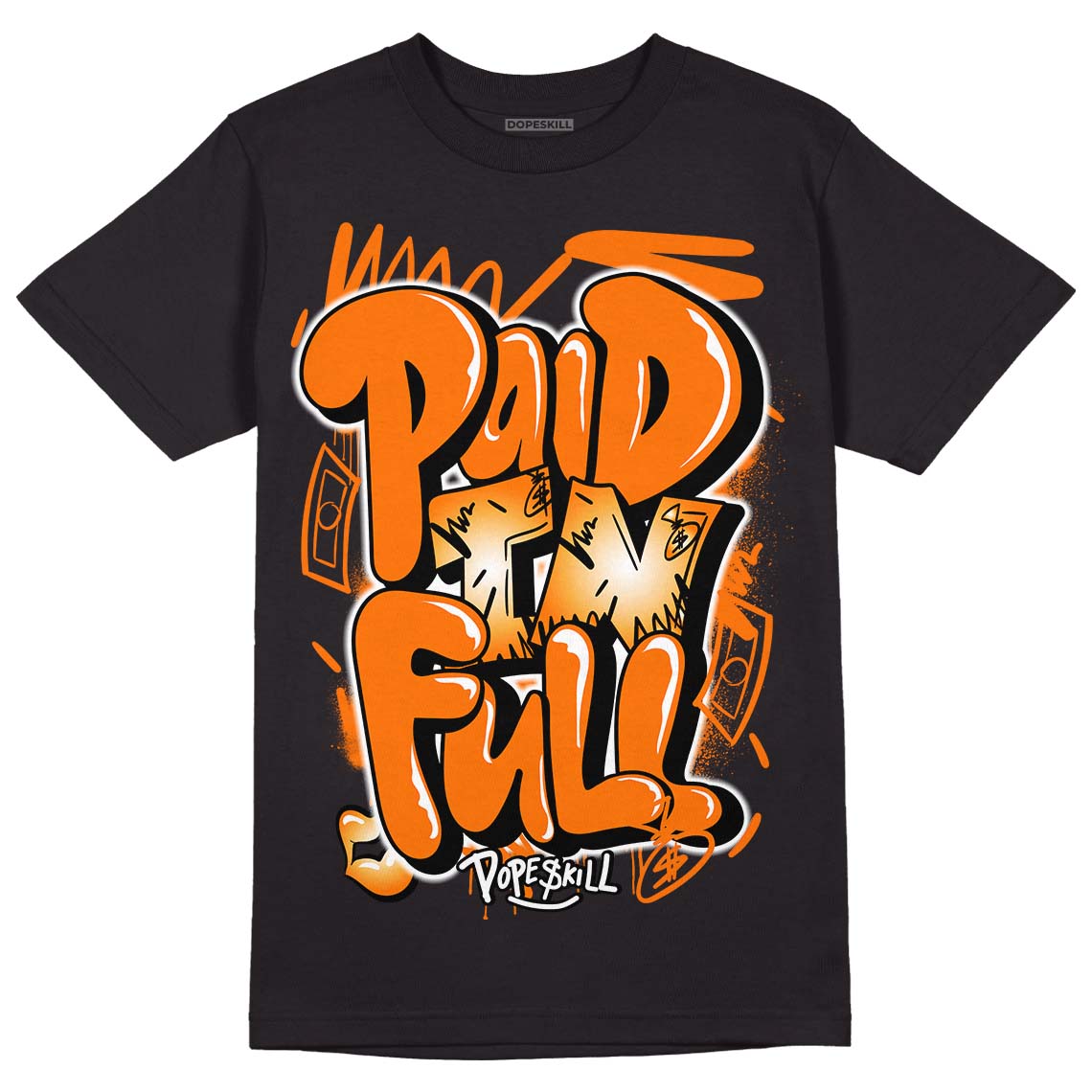 Dunk Low Magma Orange DopeSkill T-Shirt New Paid In Full Graphic