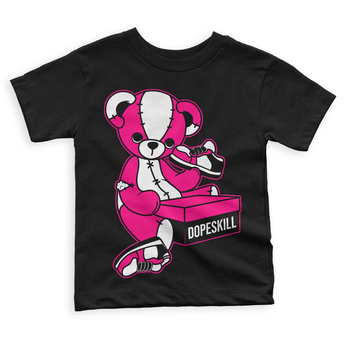 Fierce Pink 1s DopeSkill Toddler Kids T-shirt Sneakerhead BEAR Graphic