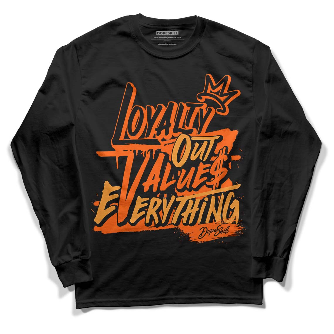 Brilliant Orange 12s DopeSkill Long Sleeve T-Shirt LOVE Graphic