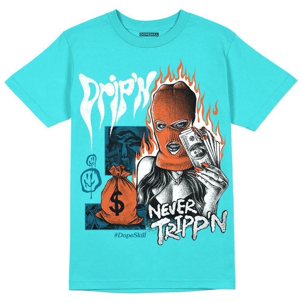Dunk Dolphins DopeSkill Tahiti Blue T-shirt Drip'n Never Tripp'n Graphic