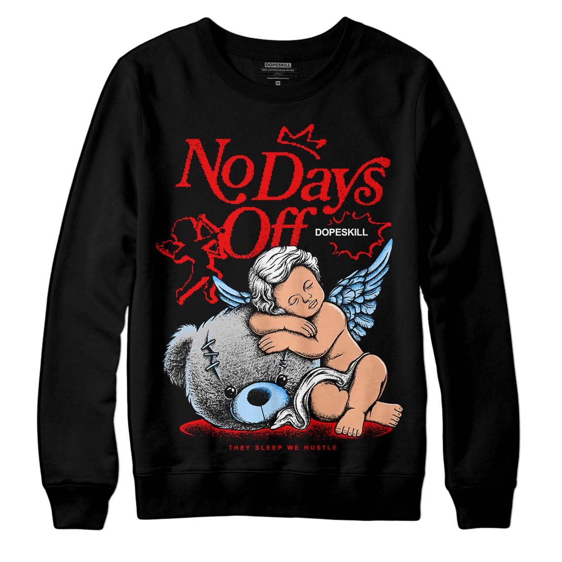 Cherry 11s DopeSkill Sweatshirt New No Days Off Graphic
