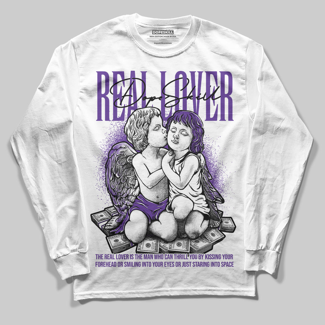 PURPLE Collection DopeSkill Long Sleeve T-Shirt Real Lover Graphic