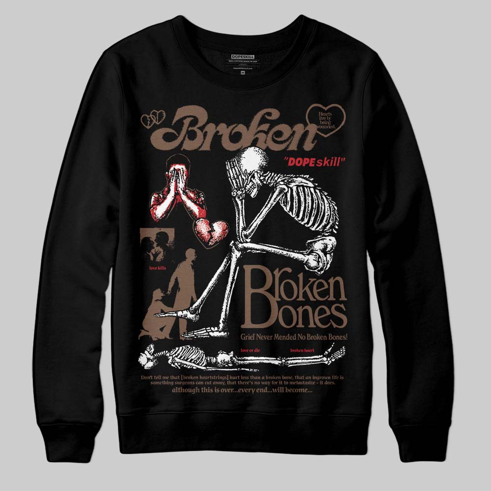 Olive 9s DopeSkill Sweatshirt Broken Bones Graphic