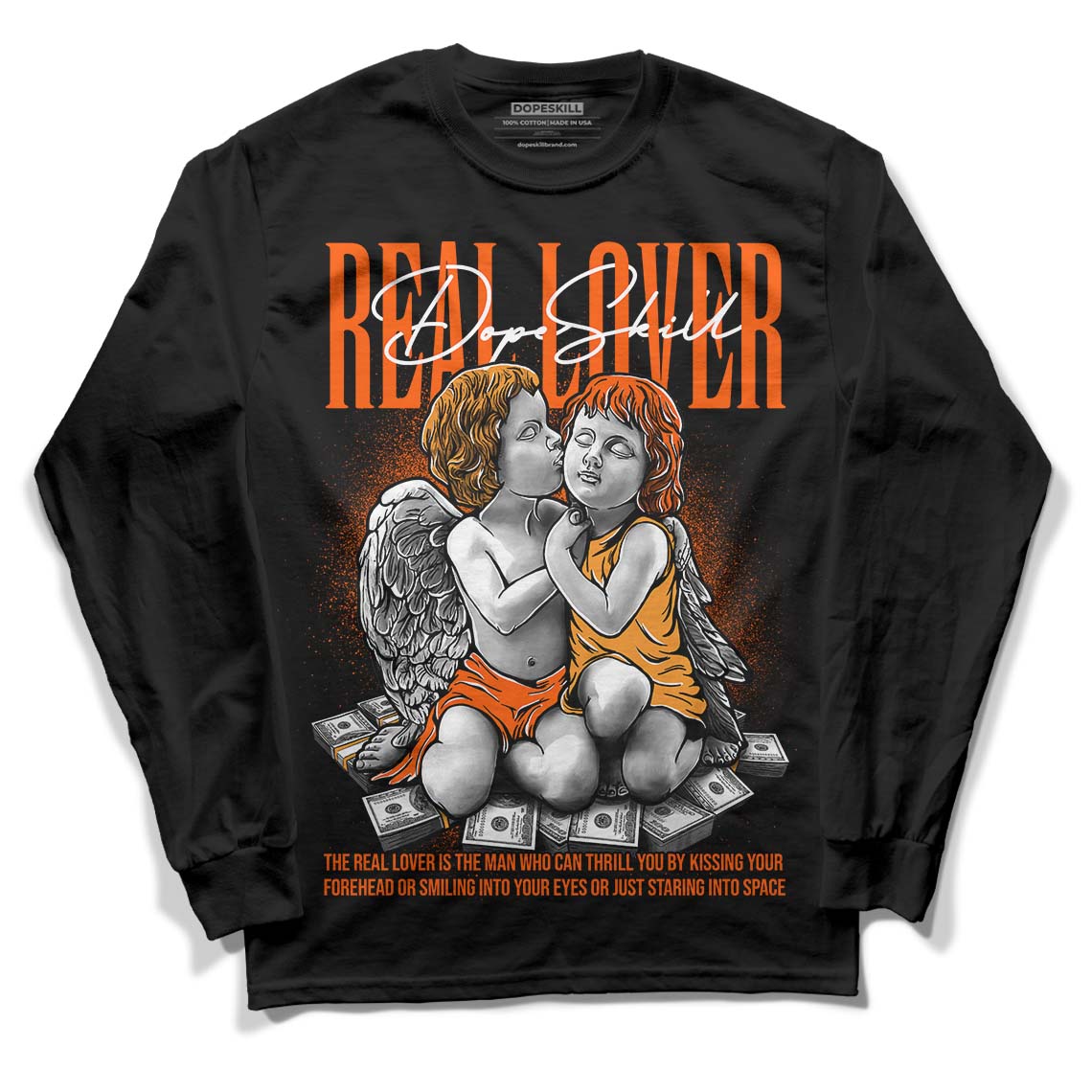 Brilliant Orange 12s DopeSkill Long Sleeve T-Shirt Real Lover Graphic