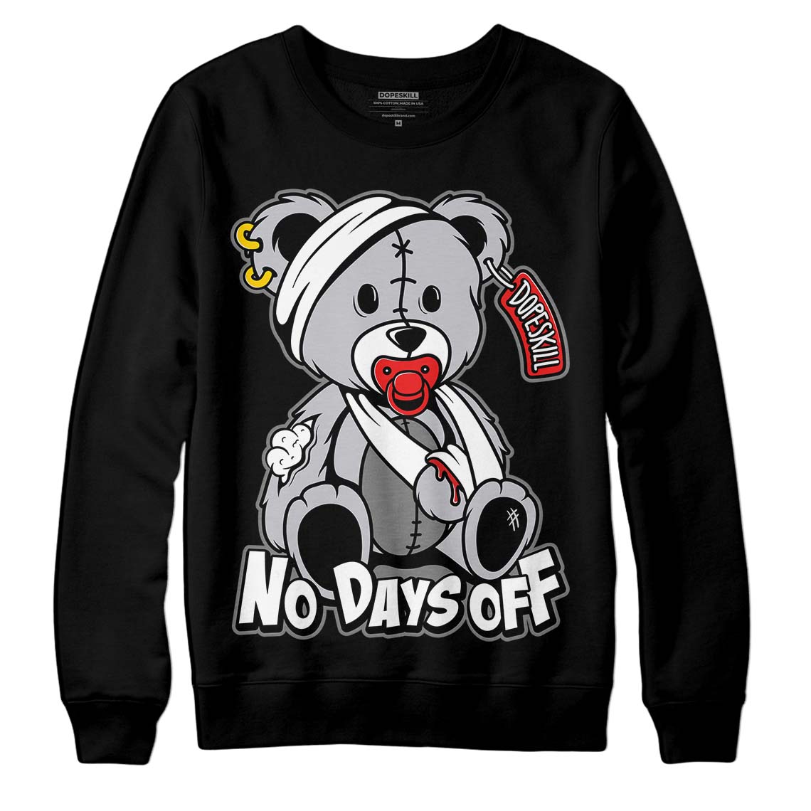 Grey Collection DopeSkill Sweatshirt Hurt Bear Graphic